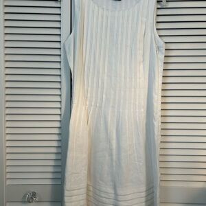 American Living White Ribbed Midi Dress White -Sz 10